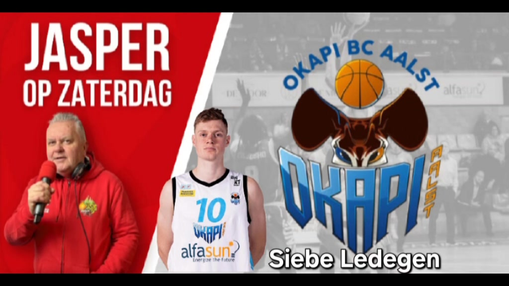 🎙️ Jasper Coeck : "Gisteren hadden we een fijn gesprek met Okapi Aalst-lieveling Siebe Ledegen, onderweg naar Groningen! Jammer genoeg kon Okapi de overwinning niet mee naar huis nemen — ze verloren nipt met 85-78."