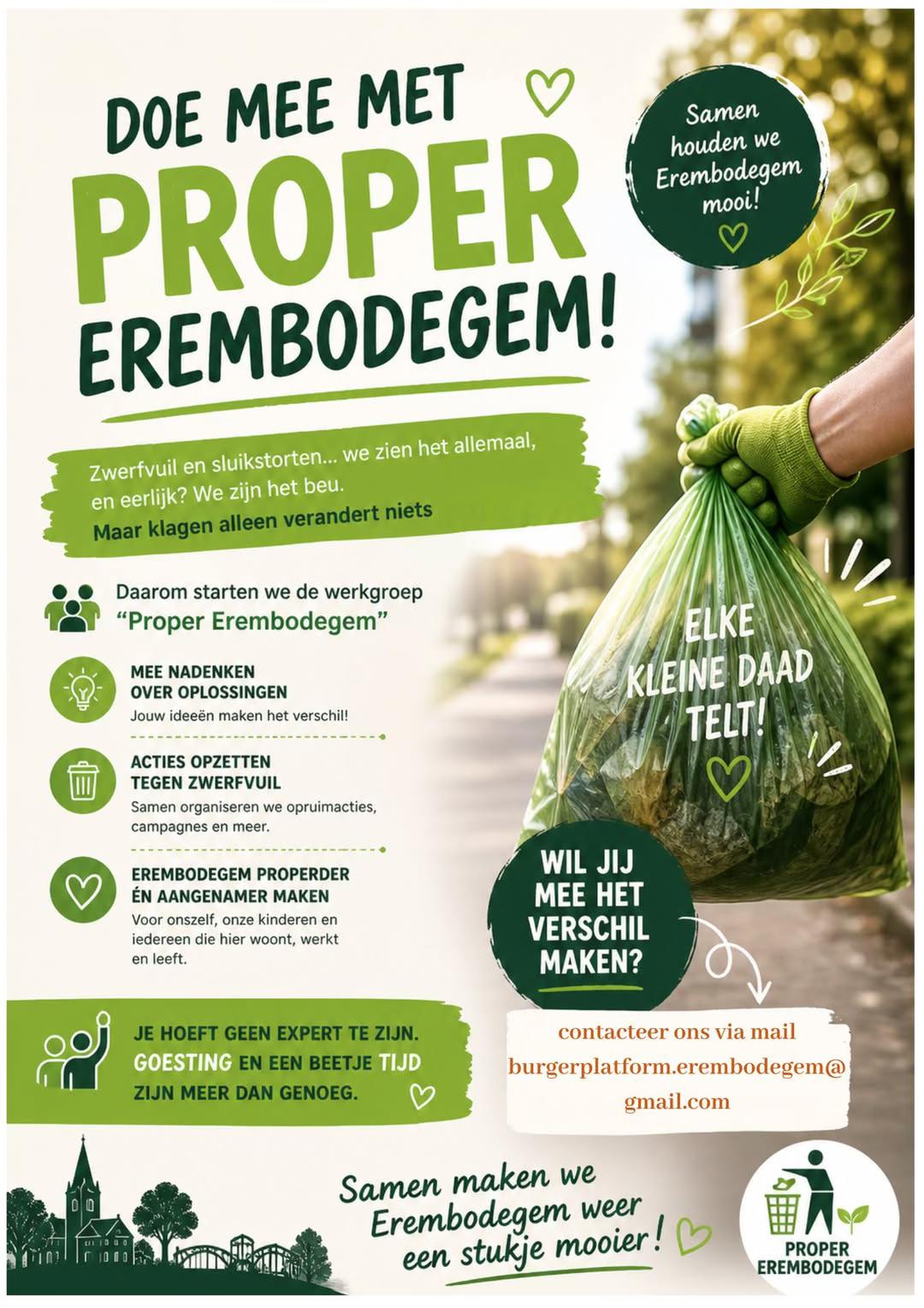 🌿 Erembodegem pakt zwerfvuil samen aan