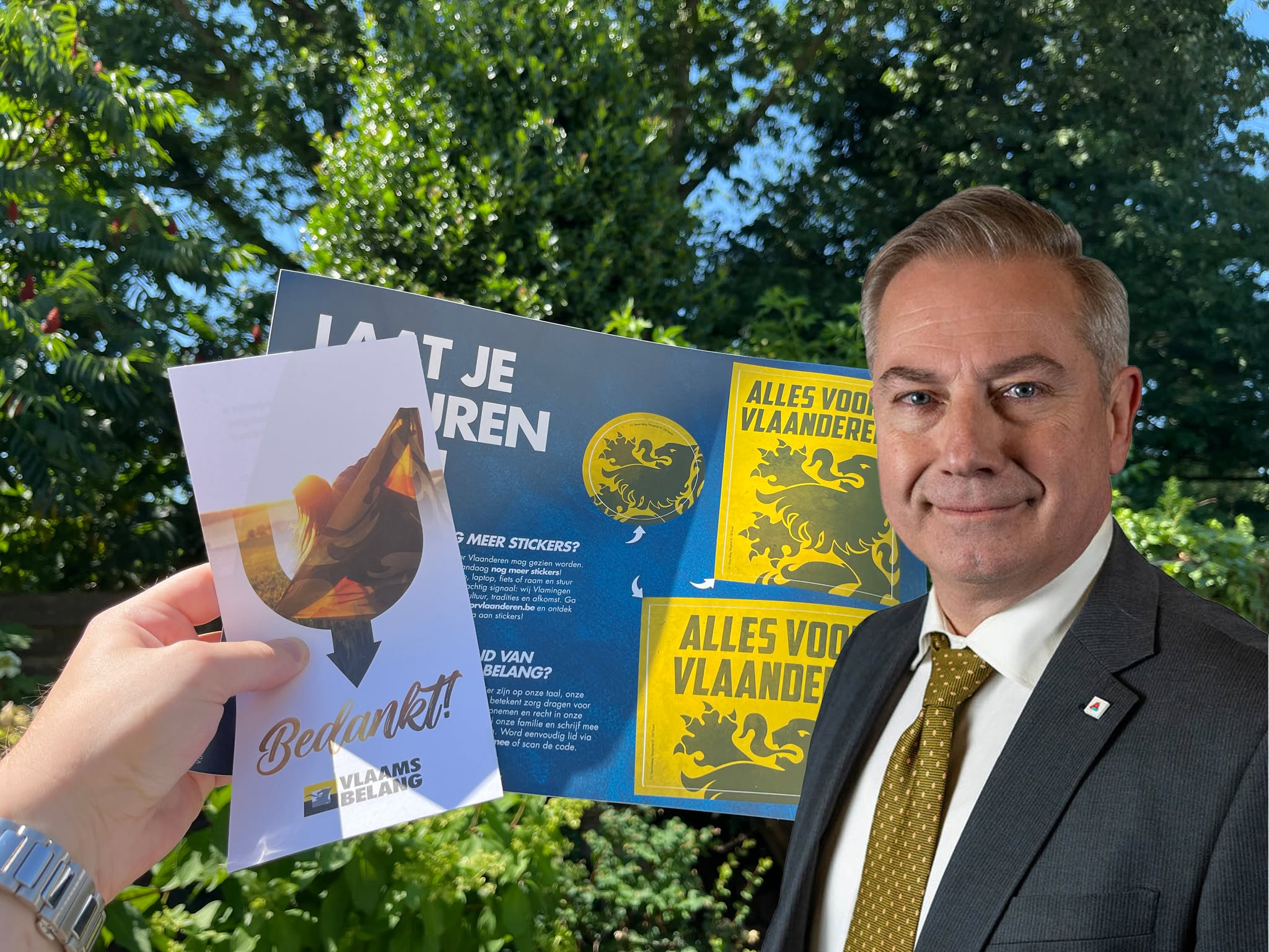 🦁 Vlaams Belang deelt Vlaamse Leeuw-stickers uit op 11 juli