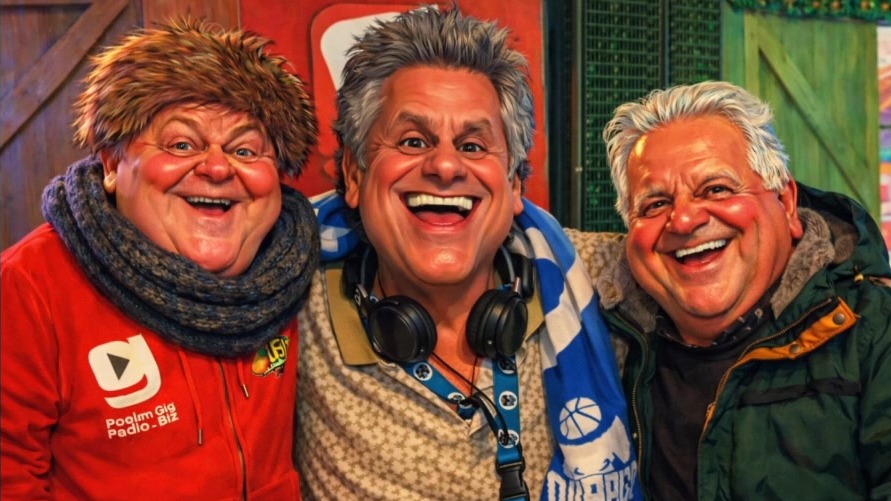 Jan Nuel alias DJ PG (Pink Gorilla) van de beneden kantine op Okapi Aalst was zondag te gast in de Chalet op de Kerstmarkt van Aalst bij Jasper en Marlon op Goeiedag Radio