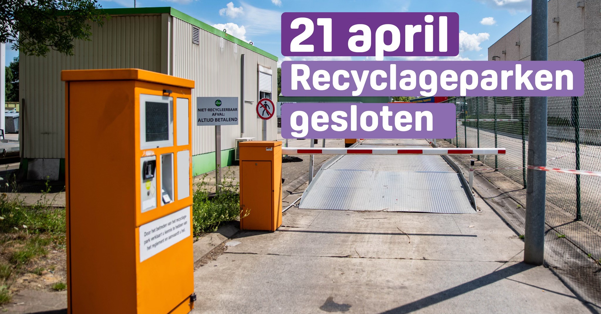🐣 Maandag 21 april is een feestdag. Alle recyclageparken zijn dus gesloten. Je vindt alle sluitingsdagen van de parken op deze website www.ilva.be