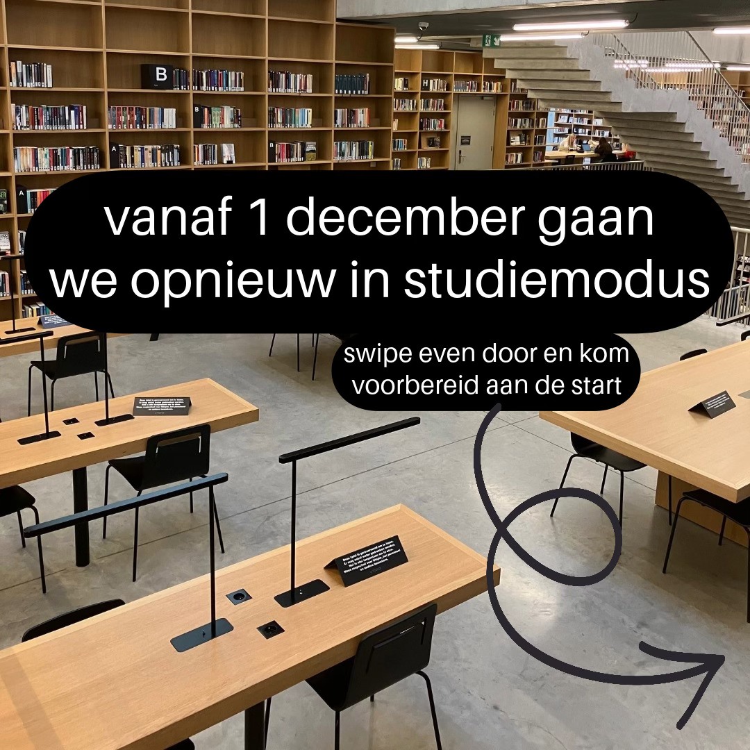 Vanaf vandaag weer 125 studieplekken met studieblokje in Utopia. 