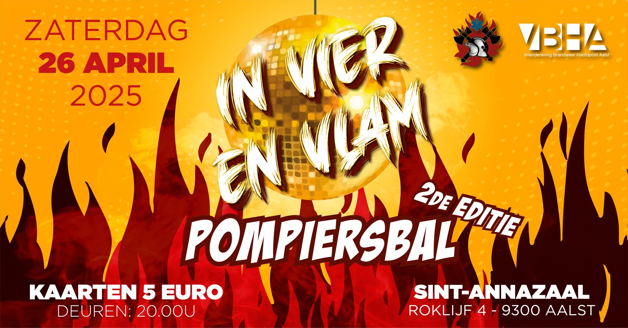 🔥 IN VIER EN VLAM – Hét Pompiersbal van Aalst is terug! 🔥