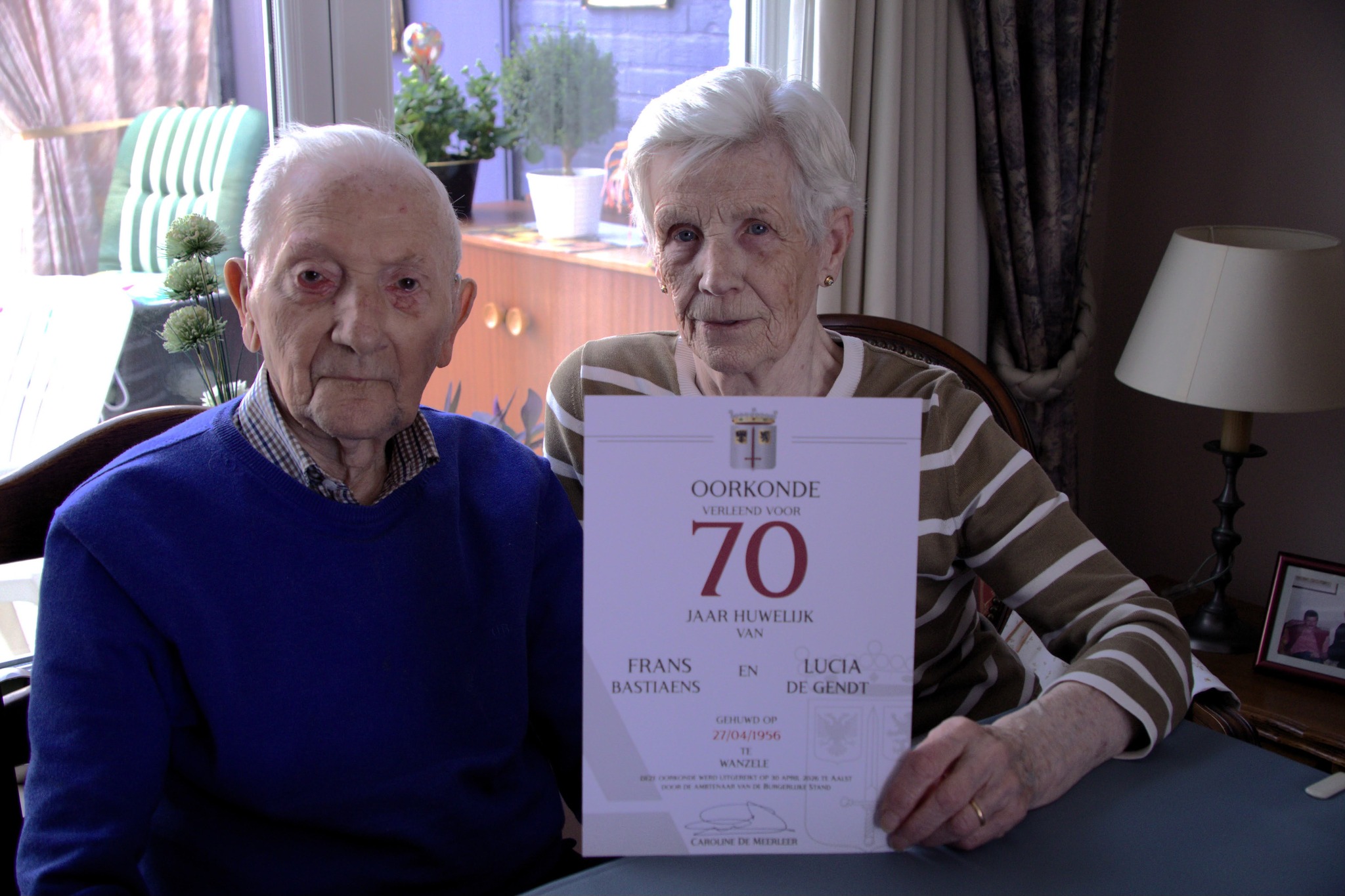 💍 Platina geluk in Aalst: Frans en Lucie vieren 70 jaar huwelijk ❤️