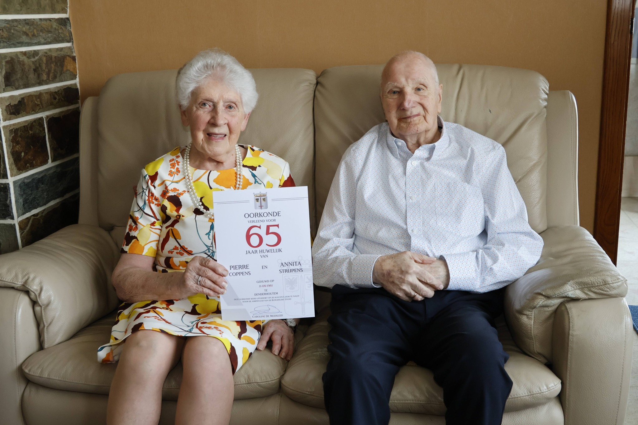 Pierre en Annita vieren 65 jaar huwelijk