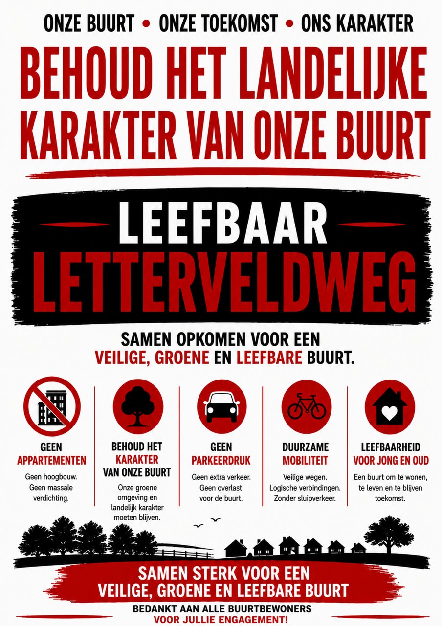 250 bezwaren baten niet: woonproject Letterveldweg goedgekeurd, bewoners blijven strijden