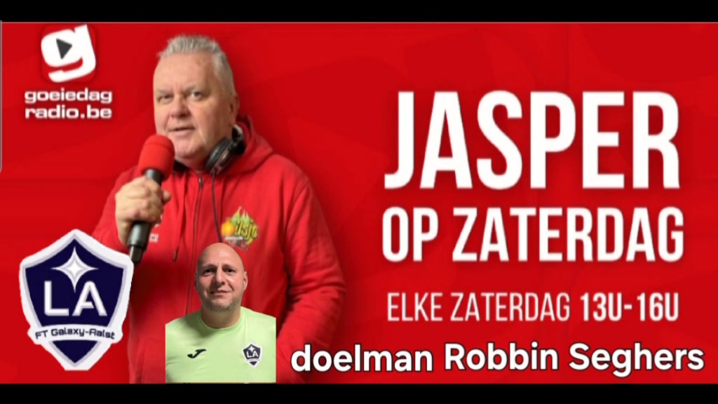 Jasper Coeck had vandaag een gesprek in "Jasper op zaterdag" op Goeiedag Radio met Robbin Seghers, doelman bij FT Galaxy-Aalst