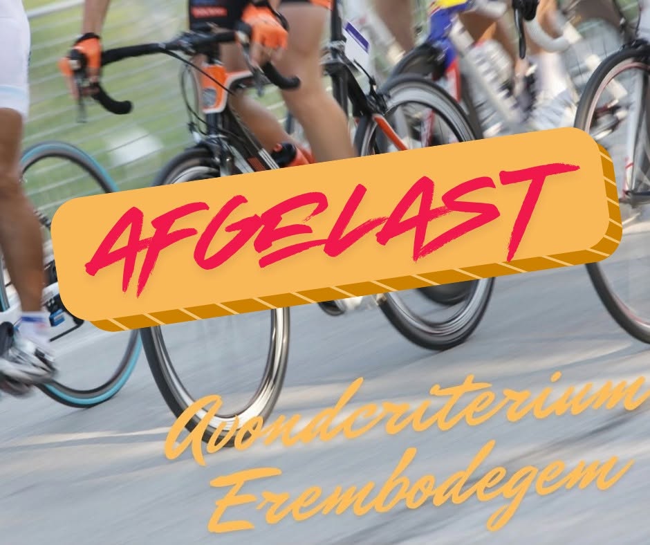 ⚠️ Avondcriterium Erembodegem afgelast door aangekondigd onweer ⚠️