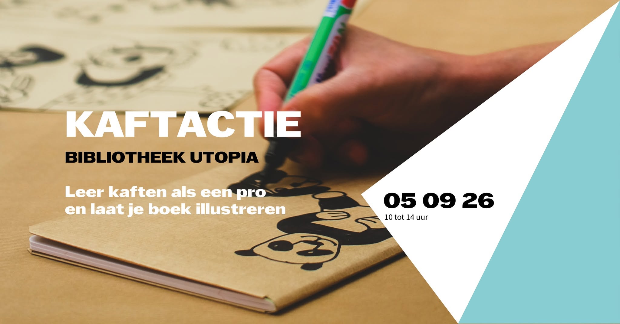 Illustratoren kaften schoolboeken in Bibliotheek Utopia