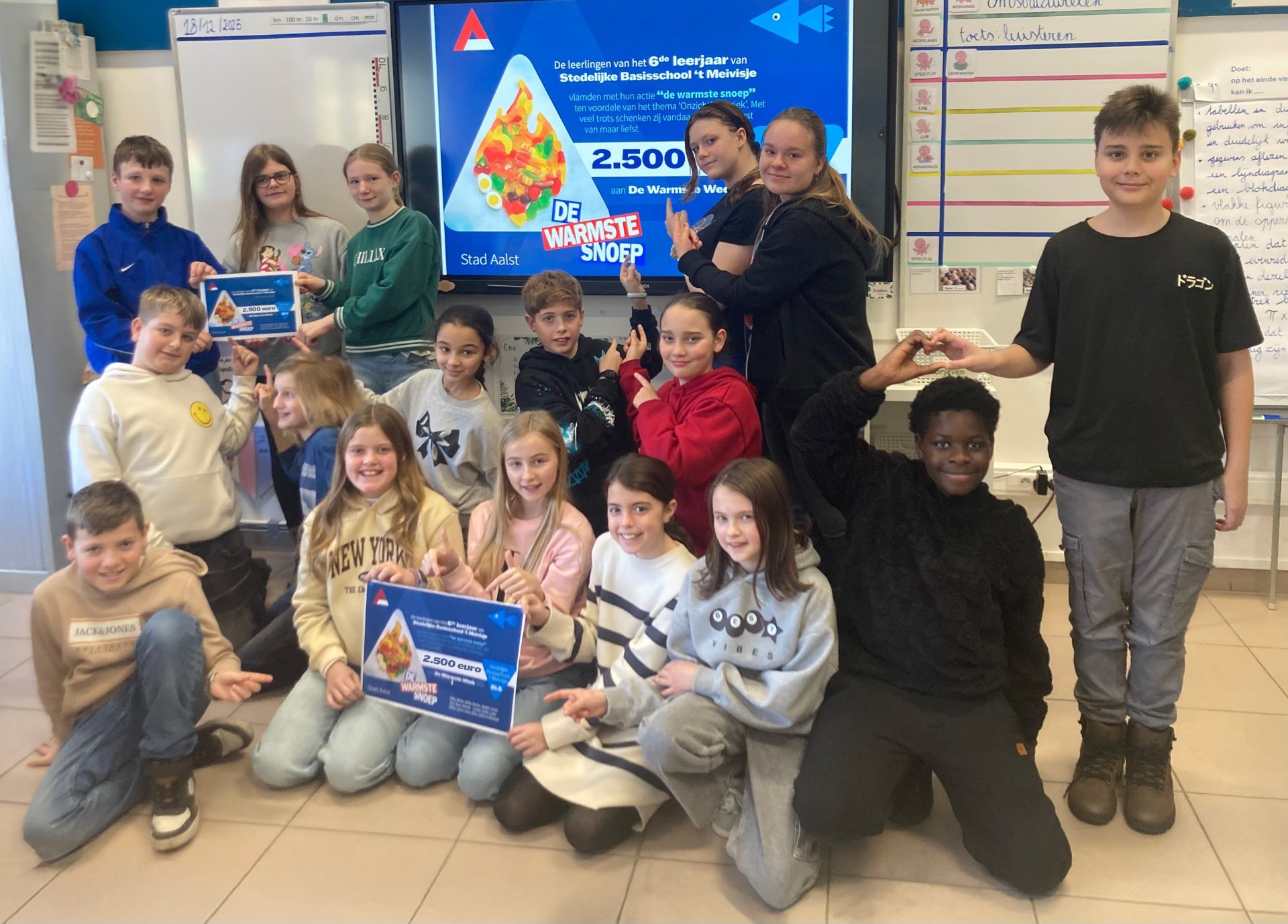 🎗️ Warme actie van zesde leerjaar ’t Meivisje levert 2.500 euro op 👏