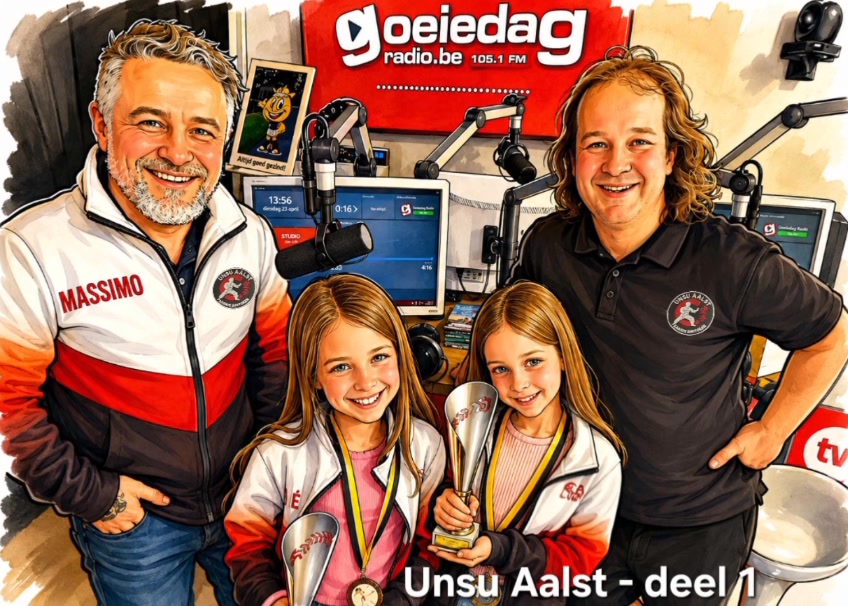Karateclub Unsu Aalst KC was gisteren te gast in "Jasper op zaterdag" op Goeiedag Radio
