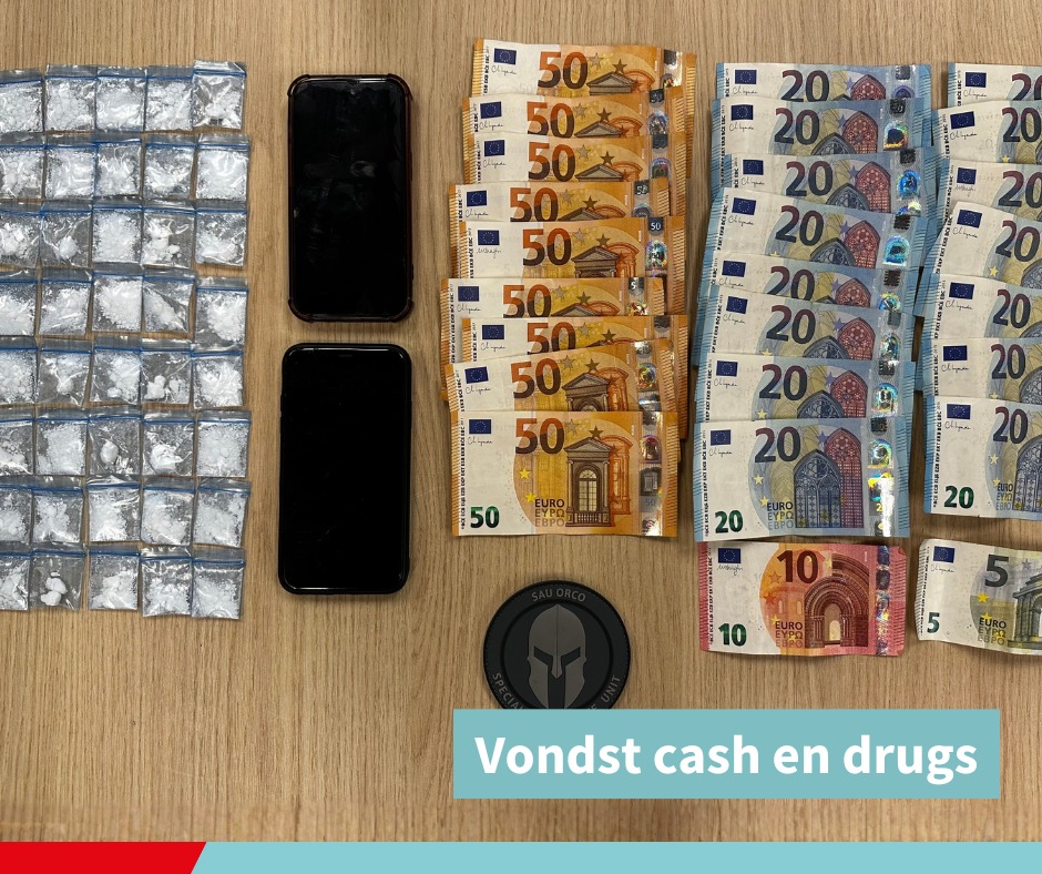 Politie Aalst vindt cocaïne en €770 bij controle van verdacht voertuig