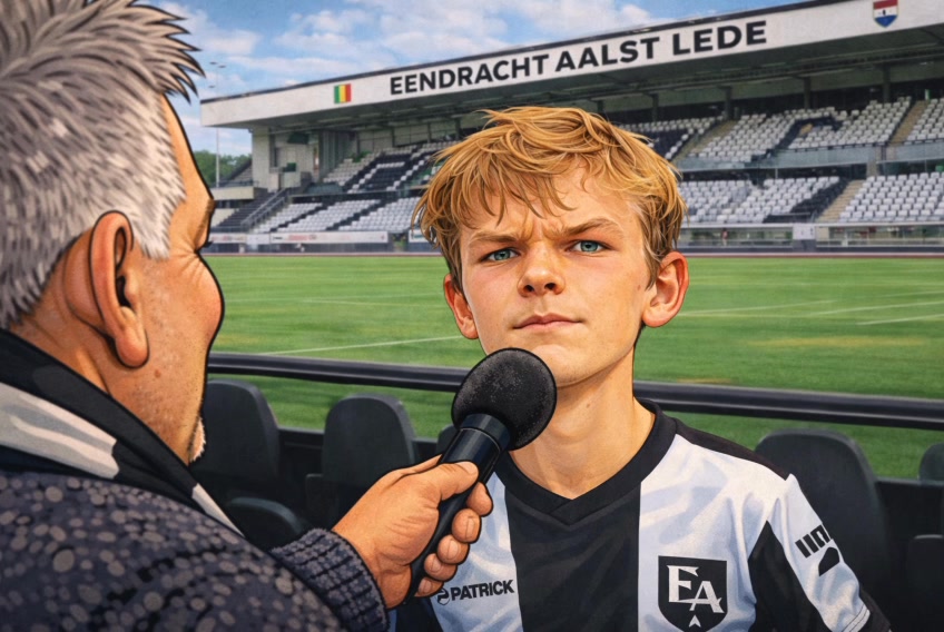 Nog een reactie van Eendracht Aalst Lede verdediger Jelle De Mil na de 2-1 zege tegen Elene Grotenberge
