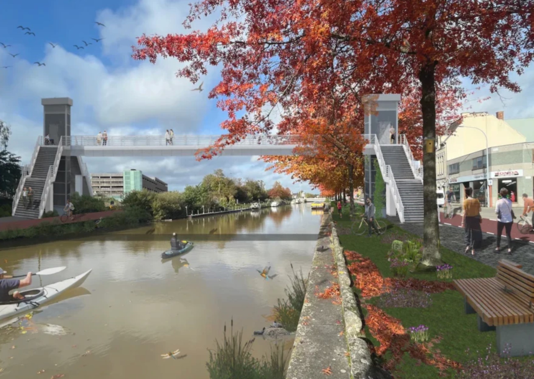 🚲 Nieuwe fiets- en voetgangersbrug over de Dender opnieuw in beeld na jaren stilstand