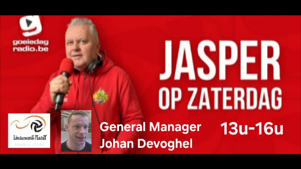 Op zaterdagnamiddag hing General Manager Johan Devoghel van Lindemans Aalst aan de lijn in het programma "Jasper op zaterdag" op Goeiedag Radio