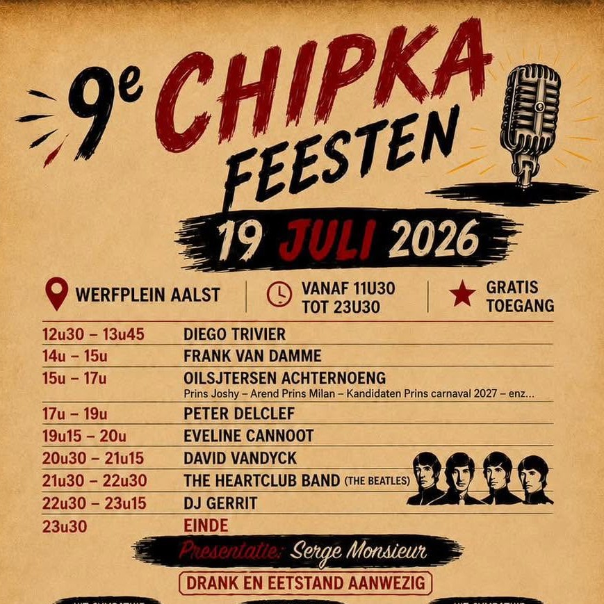🎤 Chipkafeesten palmen op zondag 19 juli opnieuw het Werfplein