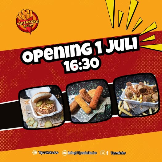 Een nieuwe maand. Op 1 juli opent in de Bredestraat 123 frituur Tipzakske de deuren. Afspraak om 16.30u.