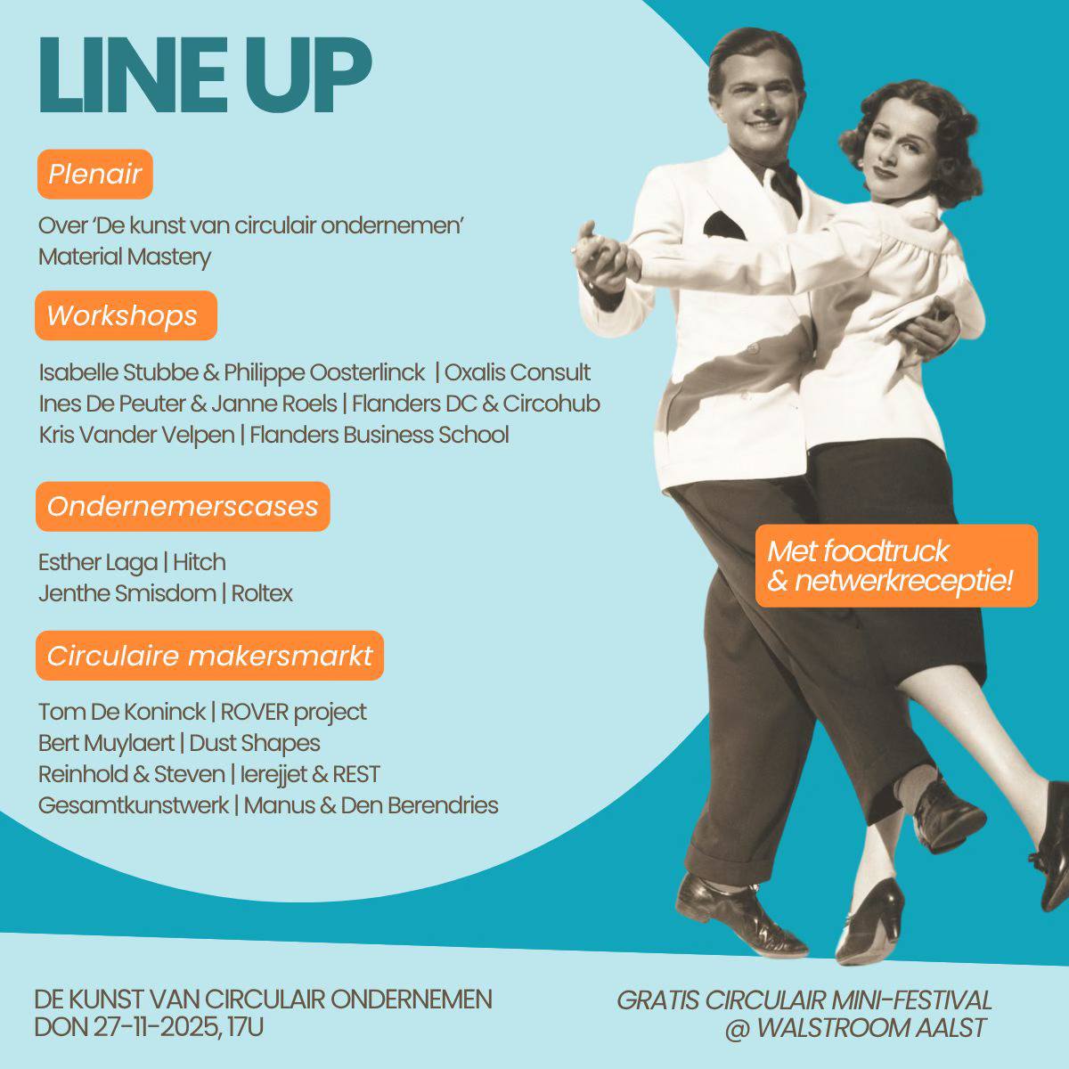 Laat je volgende week inspireren door de circulaire ambities van onze lokale ondernemers. Bepaal zelf welke activiteiten je wil meepikken uit het afwisselend festivalprogramma. Luisteren, meedenken of gewoon even proeven van wat er leeft, het kan allemaa…