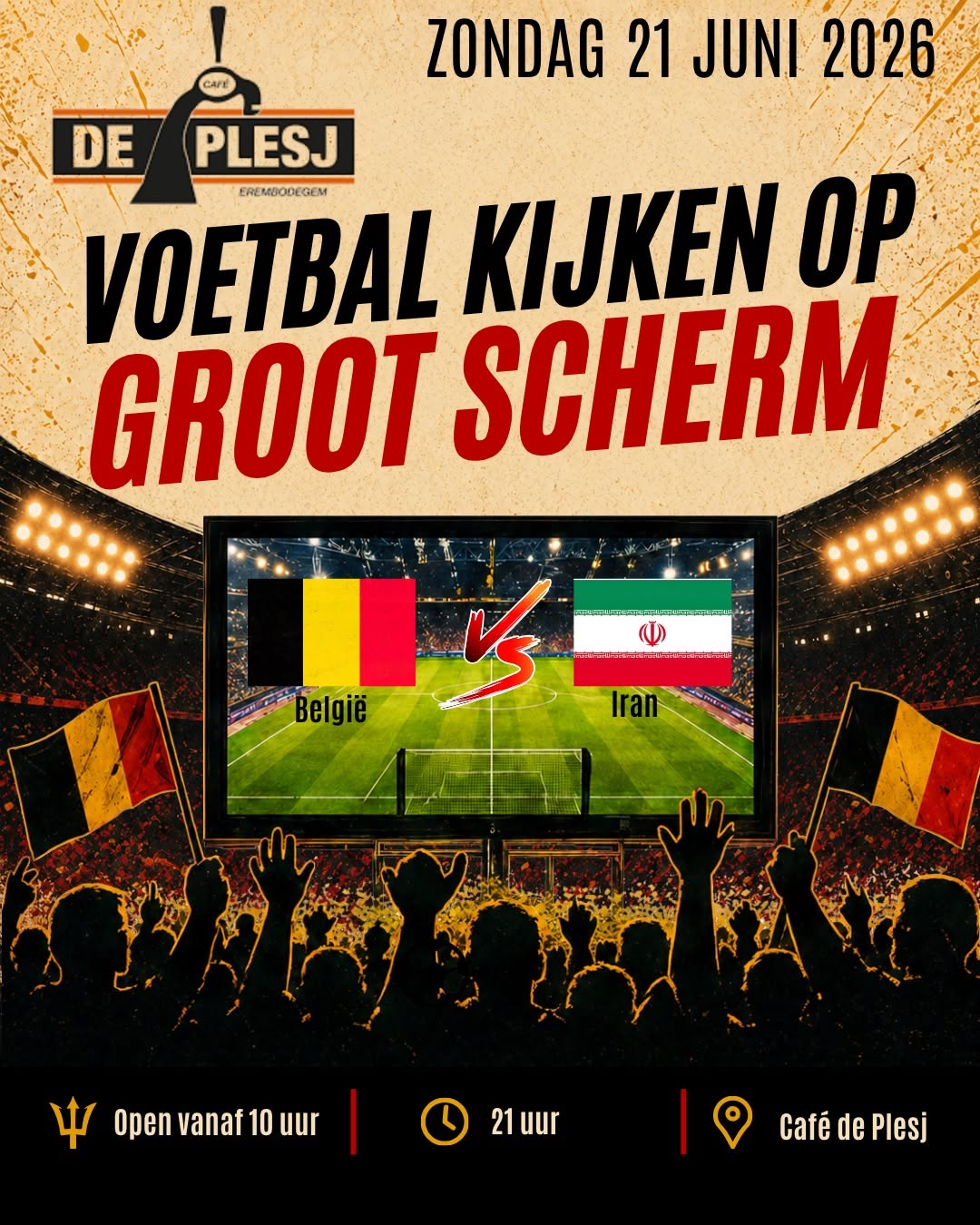 ⚽🇧🇪 Vanavond supporteren we samen onze Rode Duivels! 🇧🇪⚽